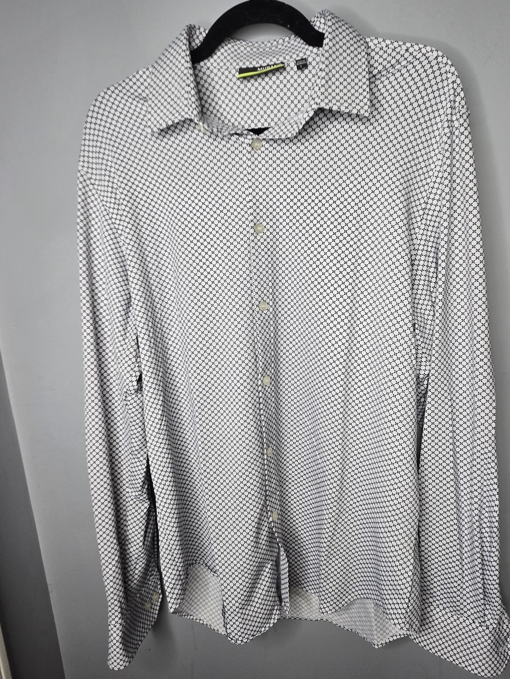 Murano Performance Button Down Shirt Mens L Stretch REPREVE Recycled Polyester